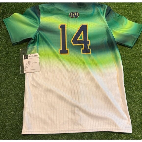 Notre Dame Fighting Irish jersey mens medium green baseball under armour 37 - Picture 8 of 12